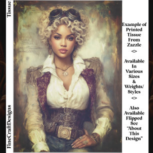 Papel De Seda Curly Hair Steampunk Woman, Corset EB2RL Decoupage