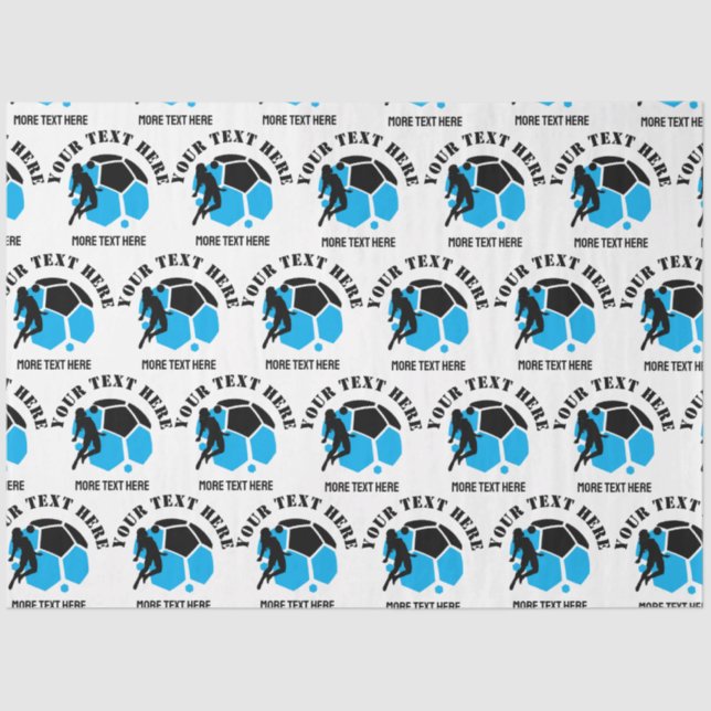 Papel De Seda Custom Football Girl kid's Football Birthday party (Anverso)