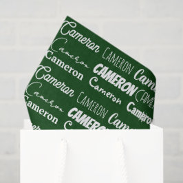 Papel De Seda Custom Green Typography Name Collage Christmas