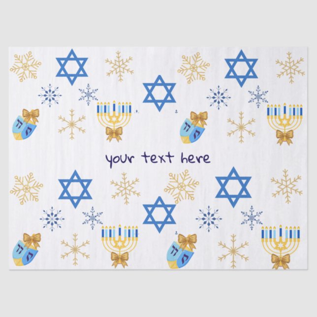 Papel De Seda Customisable Hanukkah winter tissue Paper (Anverso)