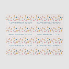 Papel De Seda Customizable Birthday Cakes & Fireworks 