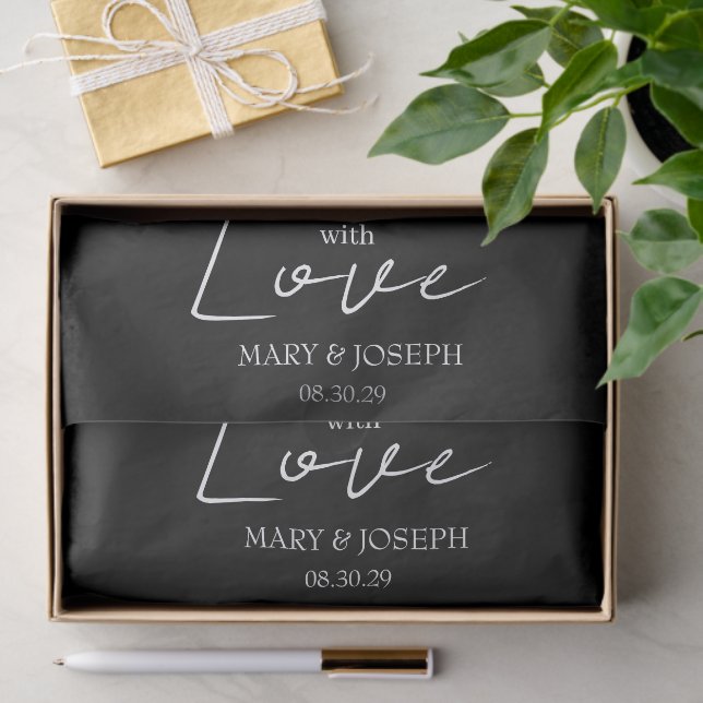 Papel De Seda Customizable 'With Love' Wedding Typography Favor (Regalo )