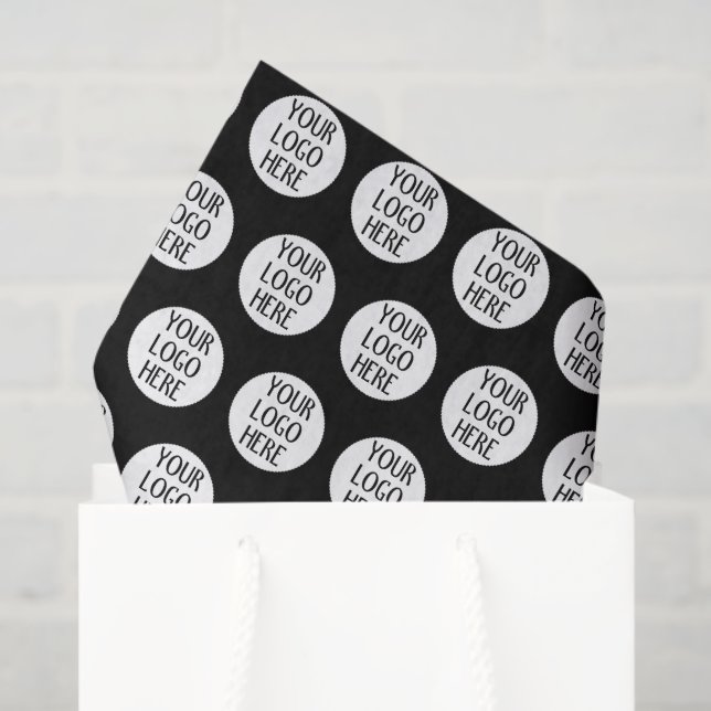 Papel De Seda Customize Your Black White company logo pattern (Bolsa de regalo)
