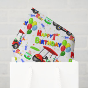 Papel De Seda Cute 1.ᵉʳ Carro de Golf Rojo