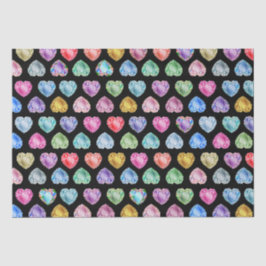 Papel De Seda Cute acuarela Corazón Gemstone Colorful Girly