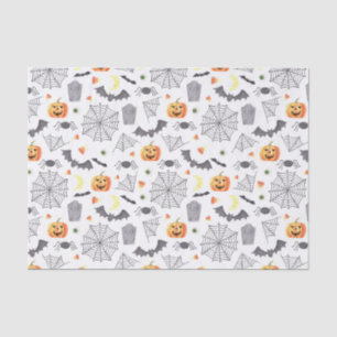 Papel De Seda Cute acuarela Halloween Jack-o-Lanterns & Spider