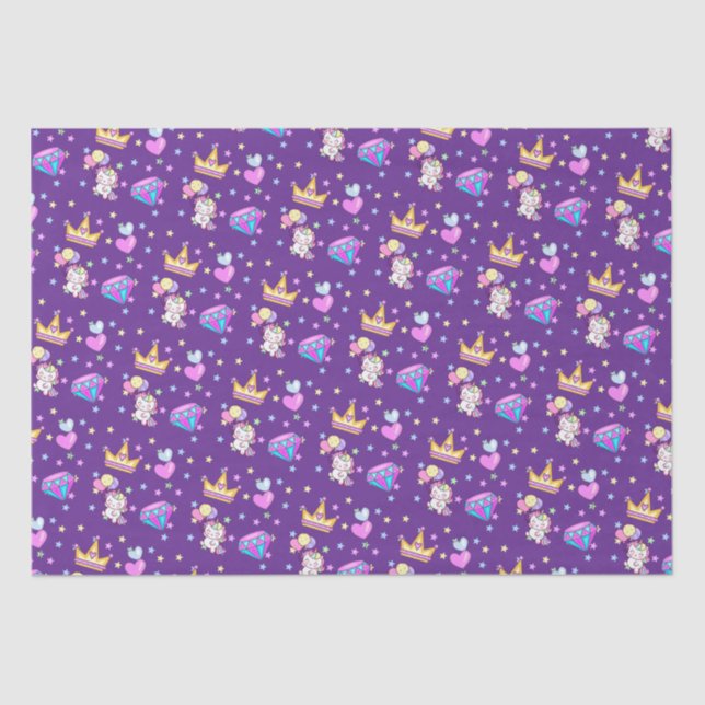 Papel De Seda Cute arco iris unicornio Niños de globo cardíaco C (Anverso)