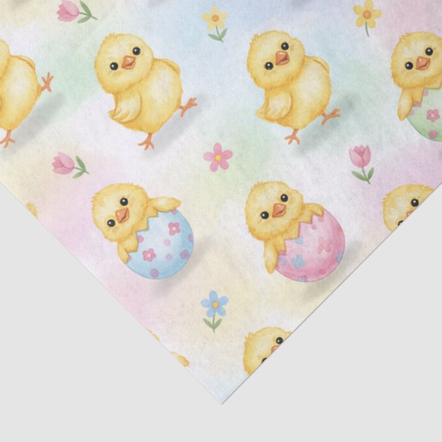 Papel De Seda Cute Baby Chick Acuarela Pascua  (Detalle)