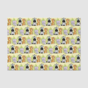 Papel De Seda Cute Baby Shower Birthday Safari Jungle Animales