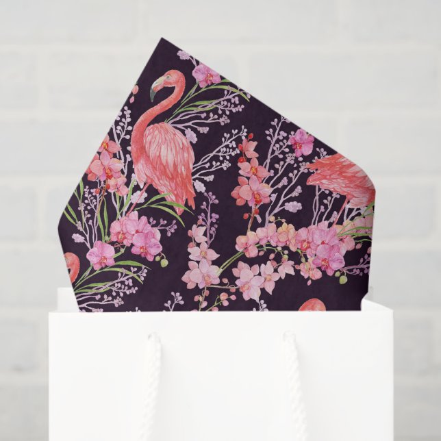 Papel De Seda Cute Beach Flamingo patrón tejido fiesta (Bolsa de regalo)