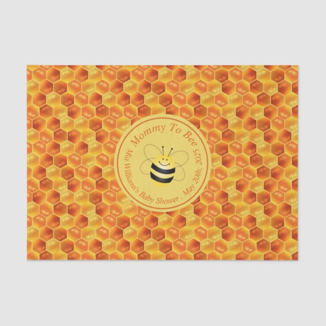 Papel De Seda Cute Bee Themed Baby Shower (Anverso)