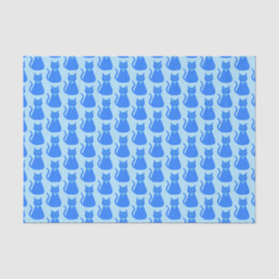 Papel De Seda Cute Blue Baby Boy Cat Baby Shower Patterado
