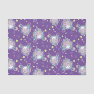 Papel De Seda Cute Bonito Girly Unicornio Estrellas y Patrón Cor