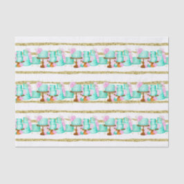 Papel De Seda Cute Bridal Shower Boda pasteles con baldosas