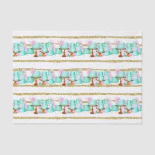 Papel De Seda Cute Bridal Shower Boda pasteles con baldosas