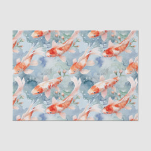 Papel De Seda Cute Bright Koi Fish Pond Decoupage