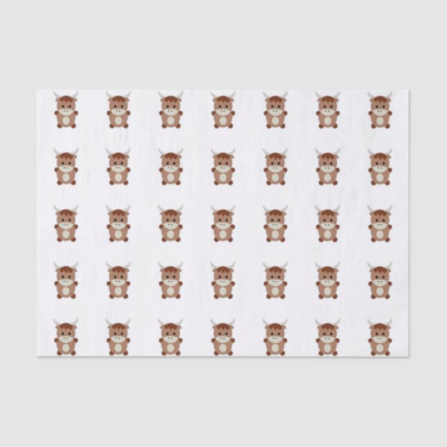 Papel De Seda Cute Brown Cow (Anverso)