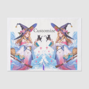 Papel De Seda Cute bruja sujetando el gato negro Thunder_Cove