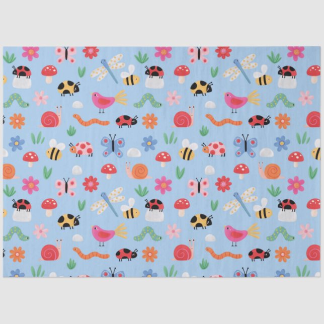 Papel De Seda Cute Bugs Tissue Paper (Anverso)