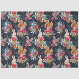 Papel De Seda Cute Bunnies & Squirrels Christmas Tissue Paper