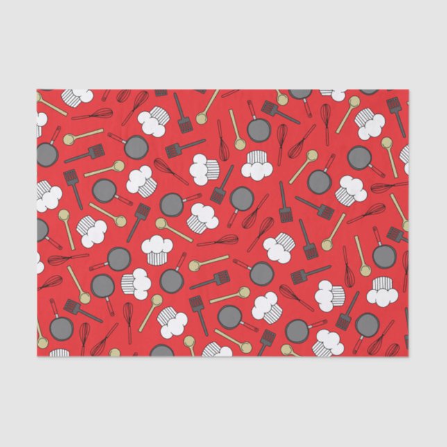 Papel De Seda Cute Chef Cocinando Niños Primer Fiesta de Cumplea (Anverso)