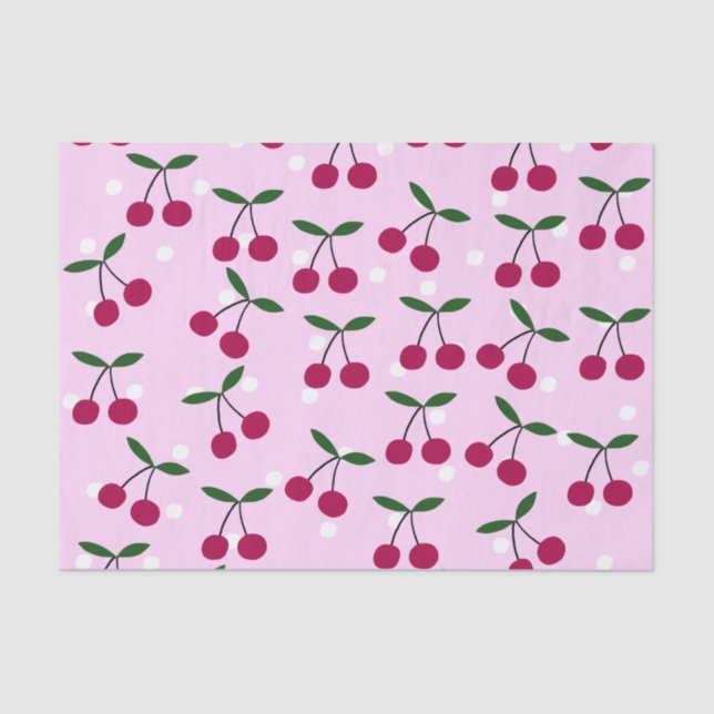 Papel De Seda Cute Cherry Tissue Paper (Anverso)