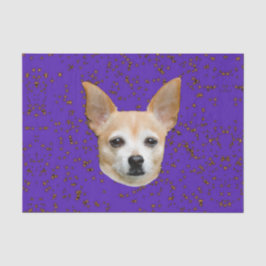 Papel De Seda Cute Chihuahua Perro Púrpura Fondo Estrellas Amari