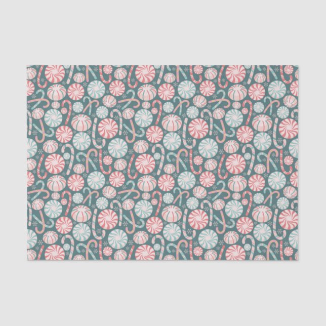 Papel De Seda Cute Christmas Candy Canes Abstract Pattern (Anverso)