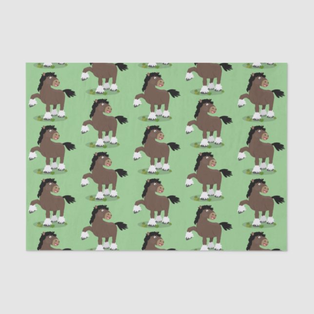 Papel De Seda Cute Clydesdale personalizado de caballo ilustraci (Anverso)