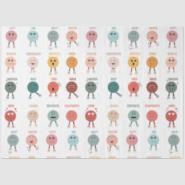 Papel De Seda Cute Colorful Feelings Emotions Faces Chart
