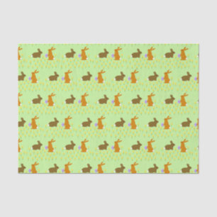 Papel De Seda Cute conejitos de Pascua y Daffodils