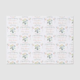 Papel De Seda Cute Dinosaur Watercolor Baby Shower Personalizado