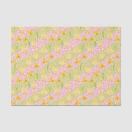 Papel De Seda Cute Ducklings y Daffodils Pascua