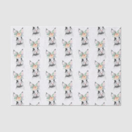 Papel De Seda Cute Easter Bunny Floral