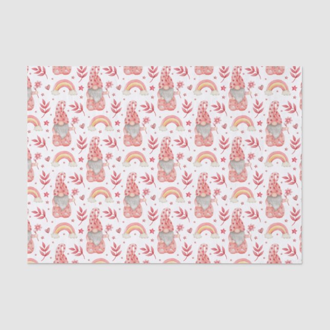 Papel De Seda Cute El día de San Valentín Gnomes (Anverso)