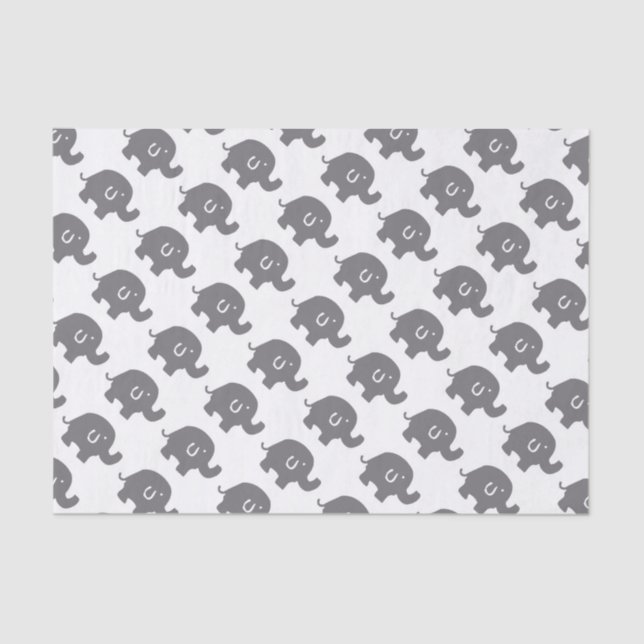 Papel De Seda Cute Elephant Baby Shower Gift Tissue Paper (Anverso)