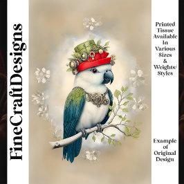 Papel De Seda Cute Fantasy Steampunk Parrot Gorra J6R Decoupage