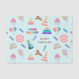 Papel De Seda Cute feliz cumpleaños tema
