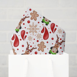 Papel De Seda Cute Festive Red Christmas Reindeer