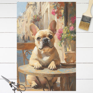 Papel De Seda Cute Frenchie Paris Cafe Pintar Decoupage