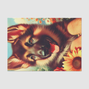 Papel De Seda Cute German Shepherd Pinting