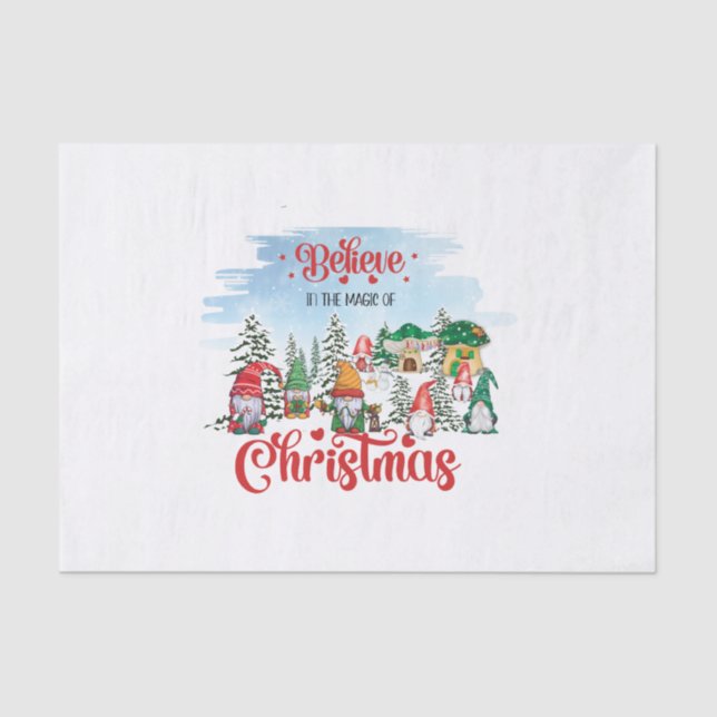 Papel De Seda Cute Gnome Celebrating Christmas Holiday (Anverso)