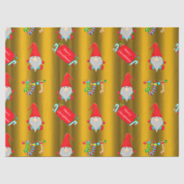 Papel De Seda Cute Gnomes, Navidades de oro