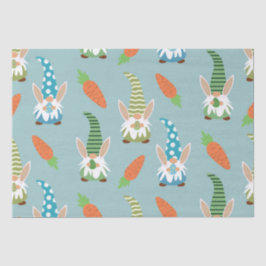Papel De Seda Cute Gnomo de Pascua con Huevos y Zanahorias en Az
