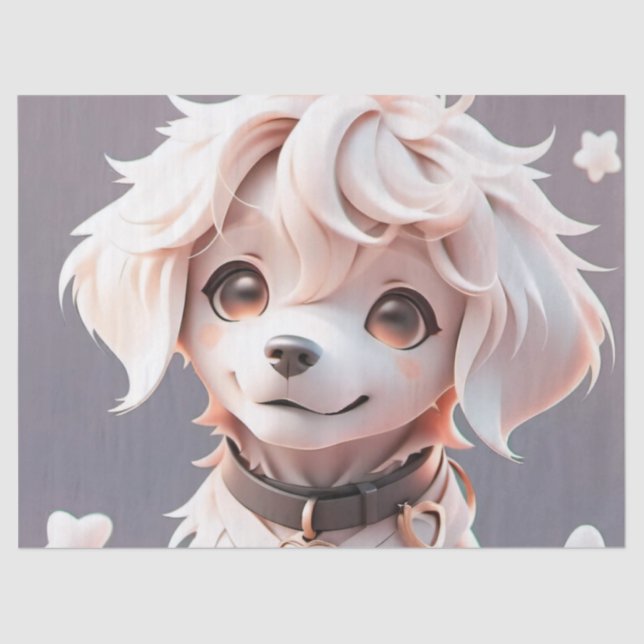 Papel De Seda Cute Golden Retriever Puppy Cumpleaños Regalo (Anverso)