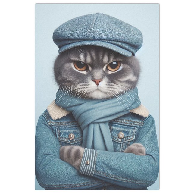 Papel De Seda Cute grumpy gray tiger cat (Subido por el creador)