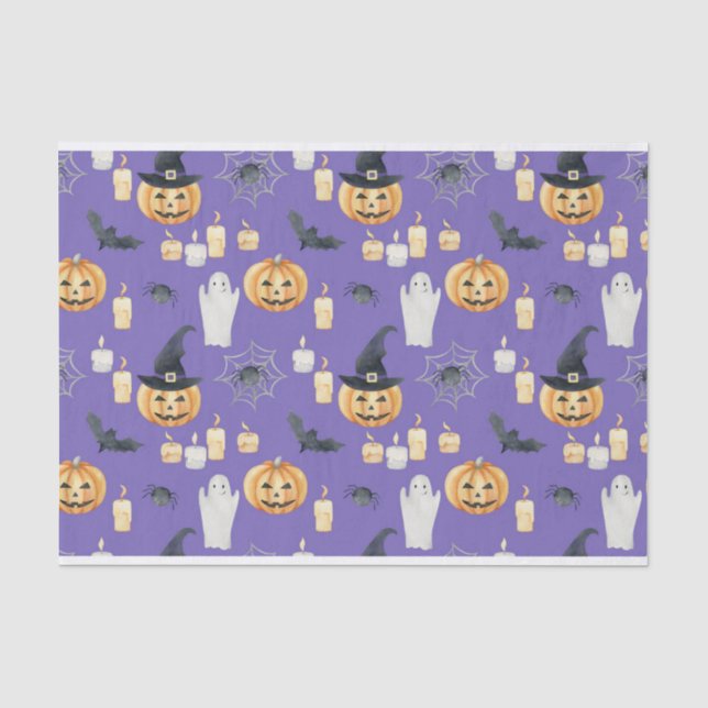 PAPEL DE SEDA CUTE HALLOWEEN JACK O LANTERNS CANDLES DE BOMBA (Anverso)