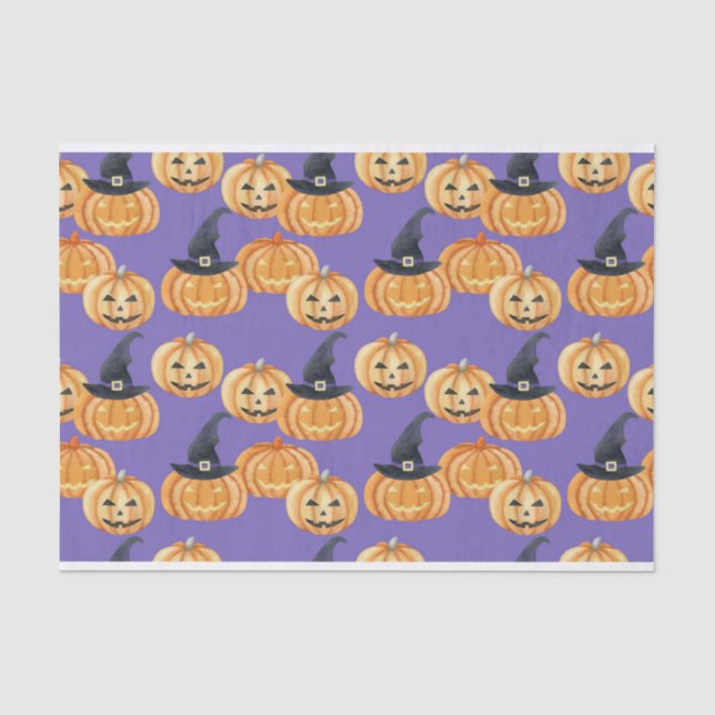 PAPEL DE SEDA CUTE HALLOWEEN JACK O LANTERNS PUMPKINS (Anverso)