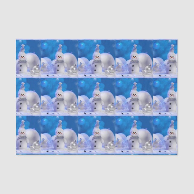 Papel De Seda cute happy snowman cropped (Anverso)