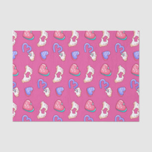 Papel De Seda Cute Heart Sign Bésame Patrón Día de San Valentín